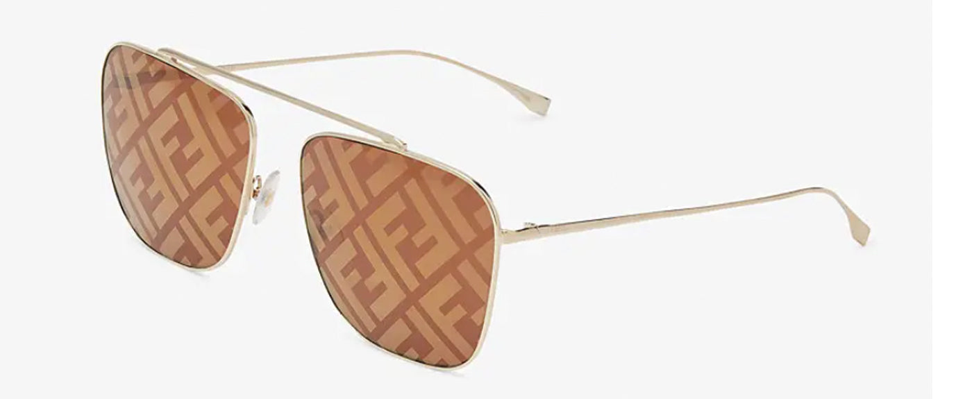 Metal sunglasses with FF logo-Brown--4