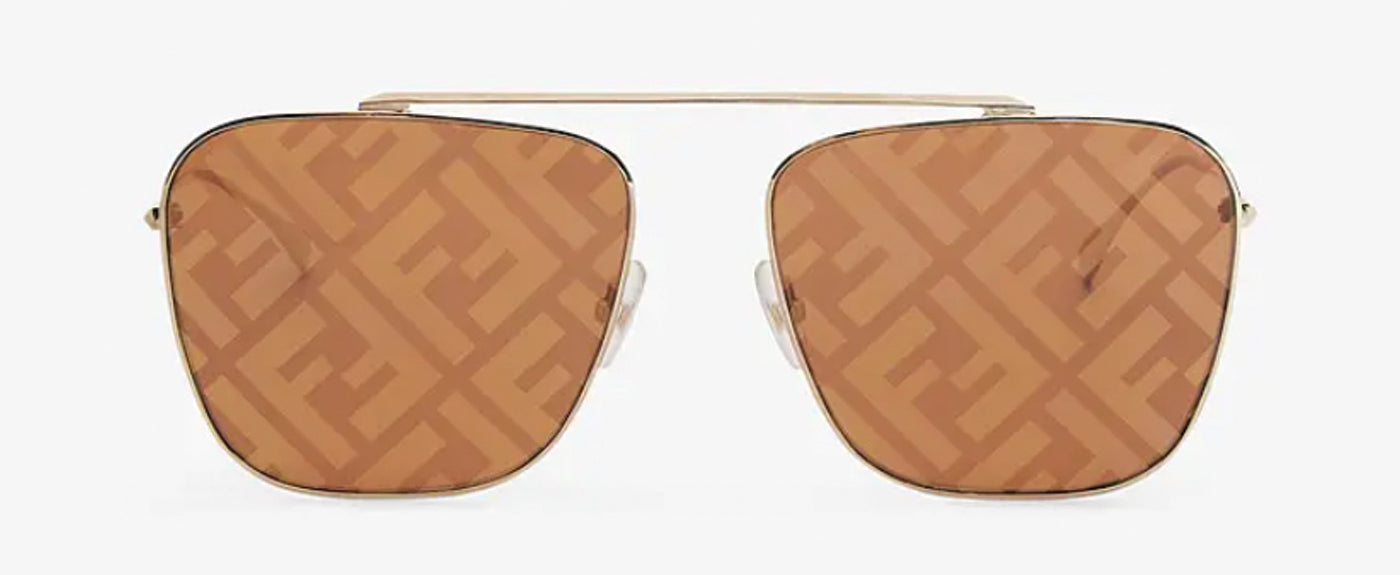 Metal sunglasses with FF logo-Brown--3