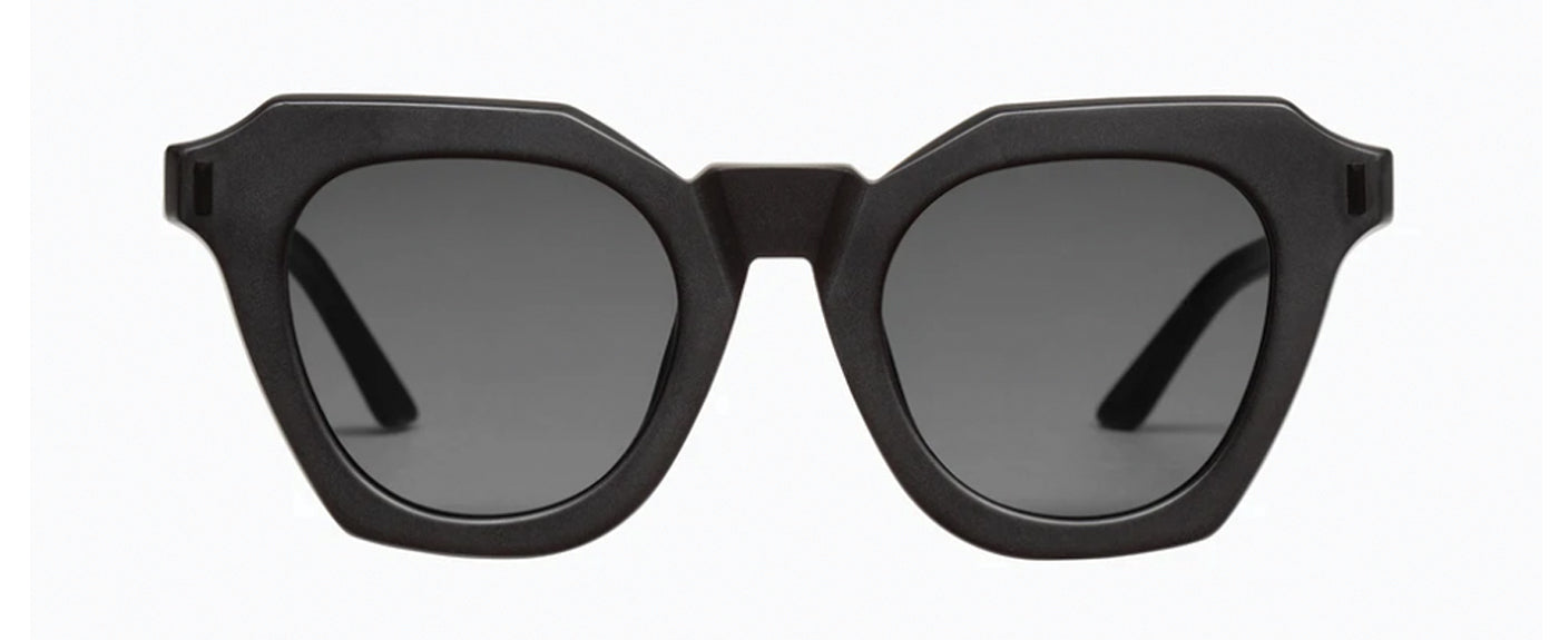 Matte Black w Gloss Black Metal Trim - Black Lens