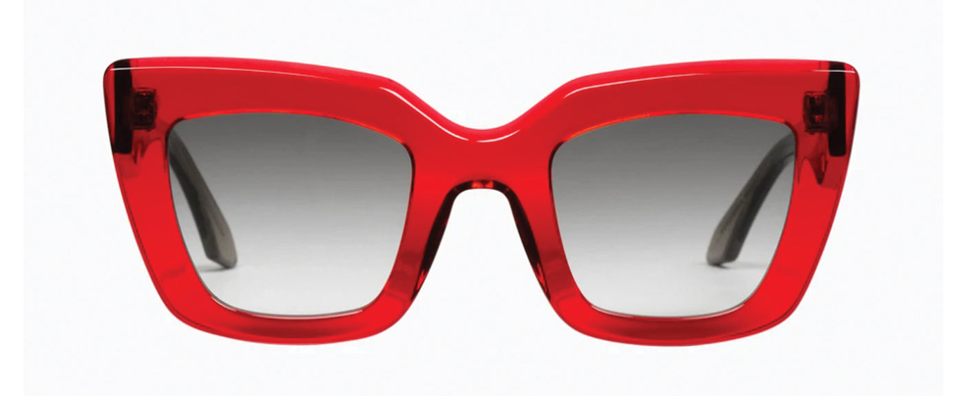 TRANSPARENT RED-BLACK GRADIENT LENS--11