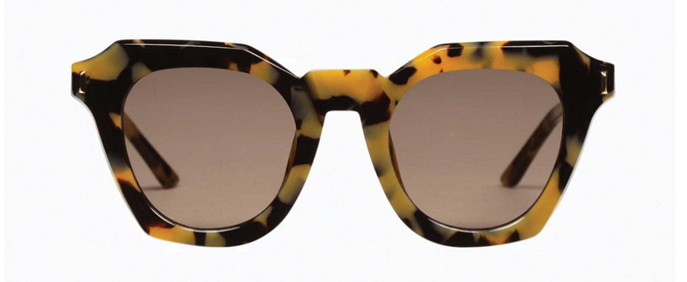 Yellow Tort w Gold Metal Trim - Brown Lens--3