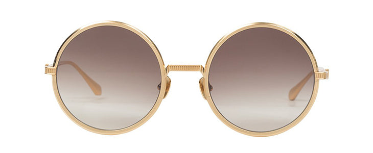 Brushed Gold Titanium Brown Gradient Lens--1