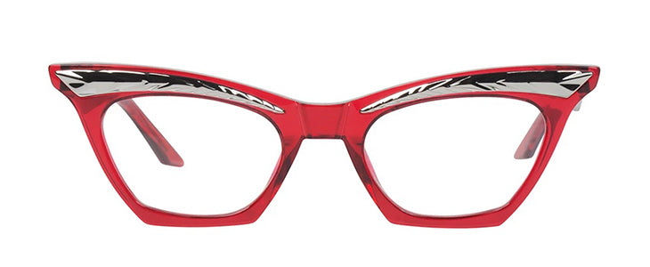 Transparent Red w. Silver Metal Trim--1