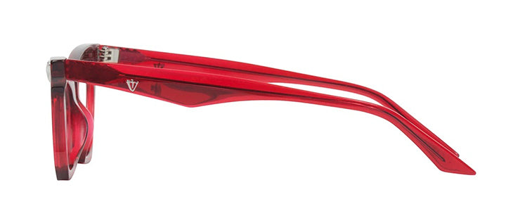 Transparent Red w. Silver Metal Trim--2