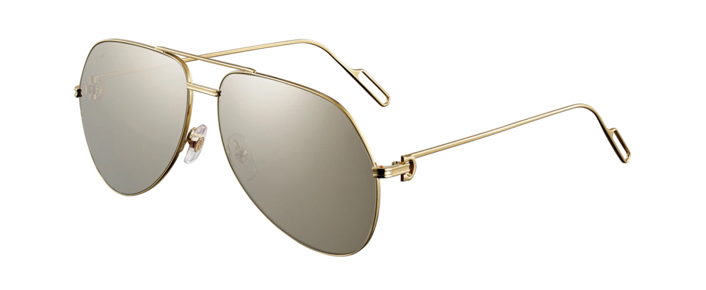 CHAMPAGNE GOLDEN-FINISH METAL YELLOW GOLD PLATED LENSES