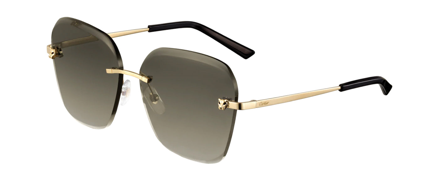 CHAMPAGNE GOLDEN-FINISH METAL GRADUATED BROWN LENSES