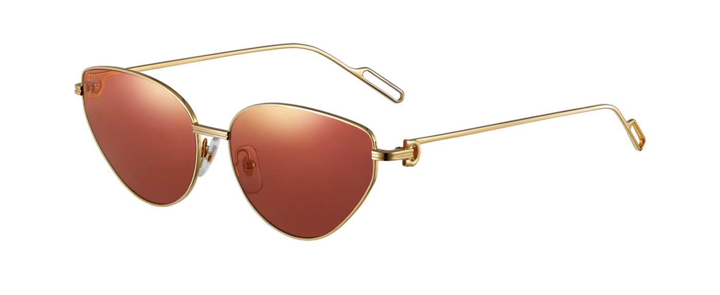 SMOOTH CHAMPAGNE GOLDEN-FINISH METAL CYCLAMEN LENSES WITH GOLDEN FLASH