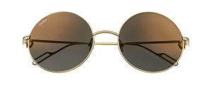 SMOOTH CHAMPAGNE GOLDEN-FINISH METAL GRAY LENSES WITH GOLDEN FLASH