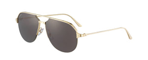 SMOOTH AND BRUSHED GOLDEN-FINISH METAL GRAY LENSES