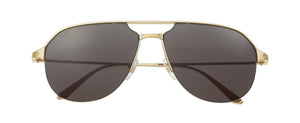 SMOOTH AND BRUSHED GOLDEN-FINISH METAL GRAY LENSES