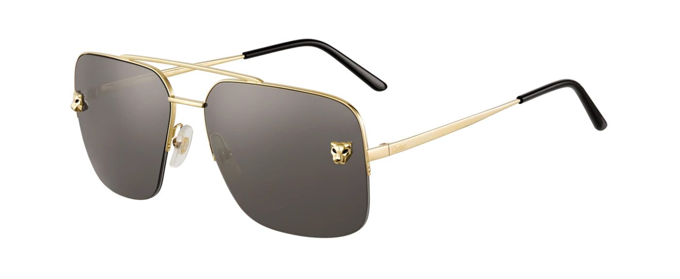 SMOOTH GOLDEN-FINISH METAL GRAY LENSES