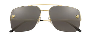 SMOOTH GOLDEN-FINISH METAL GRAY LENSES