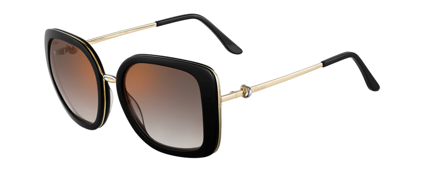 BLACK COMPOSITE GRADUATED GRAY LENSES WITH GOLDEN FLASH