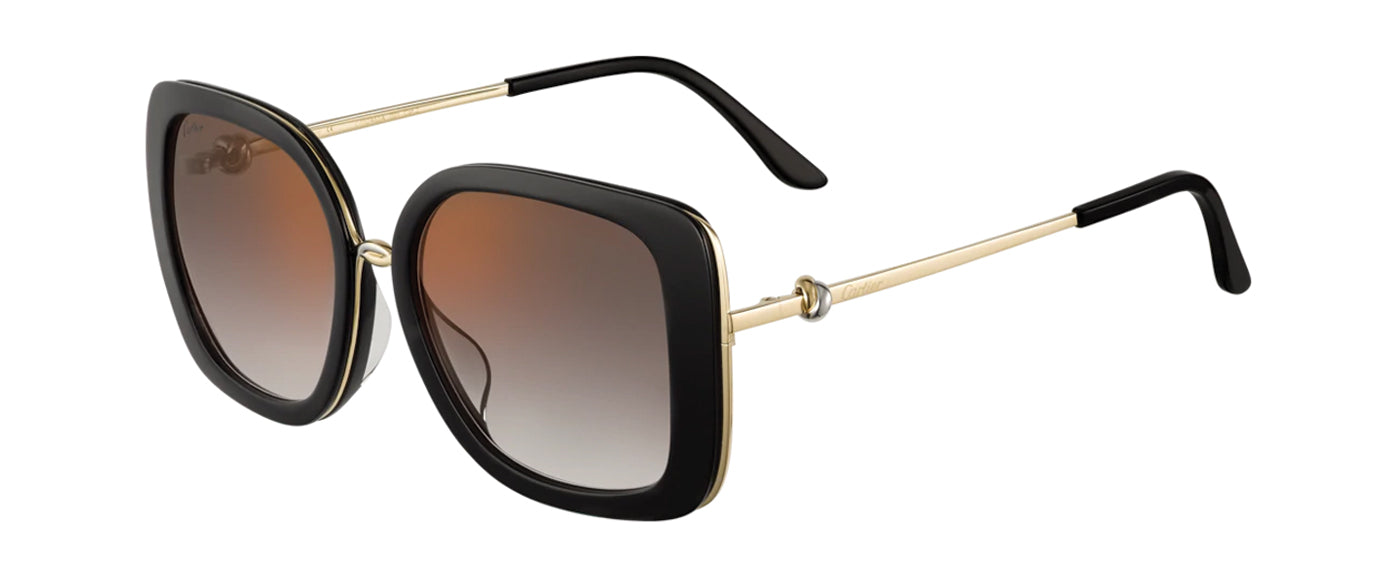 BLACK COMPOSITE GRADUATED GRAY LENSES WITH GOLDEN FLASH